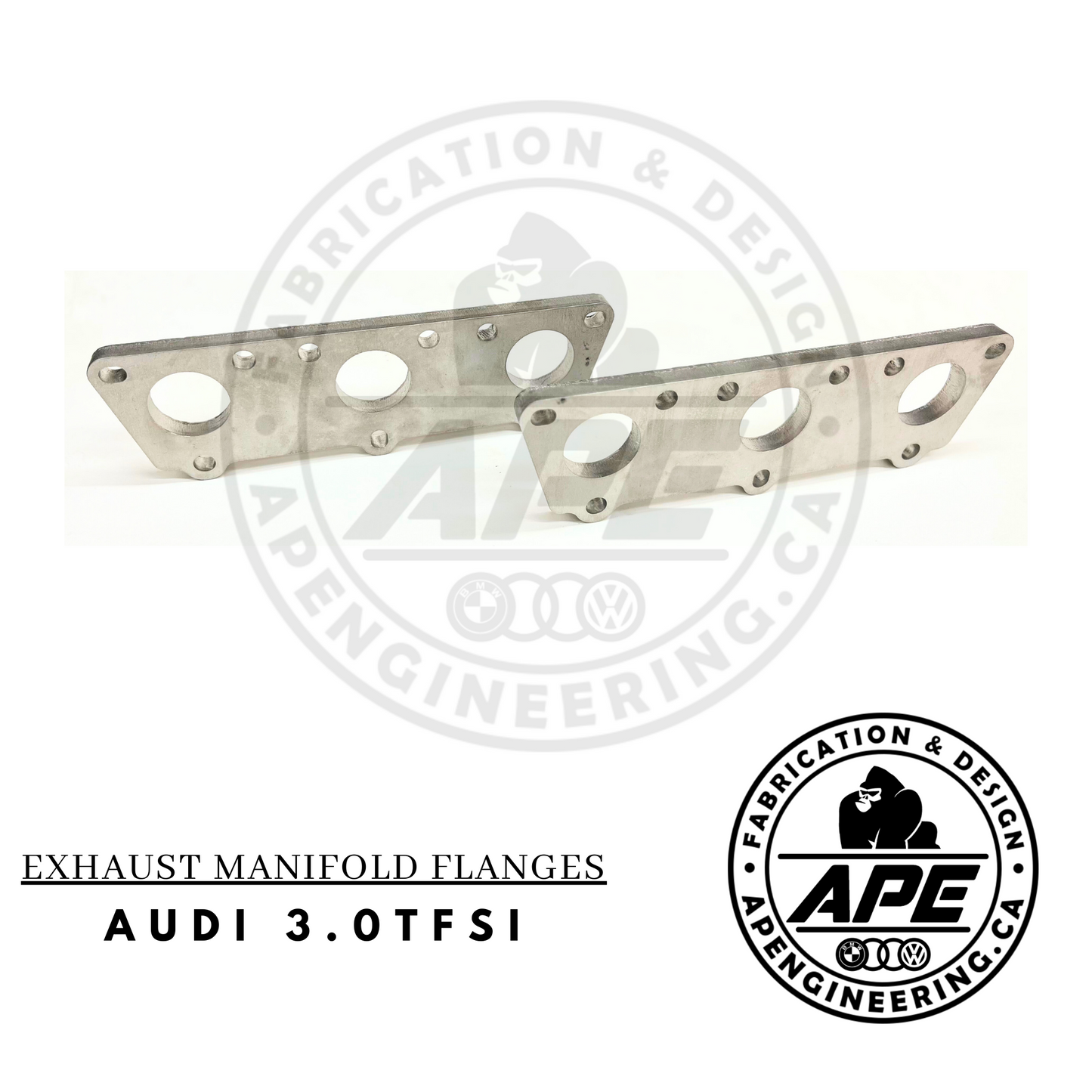 AUDI 3.0TFSI V6 (S4/A6/Q5) EXHAUST MANIFOLD FLANGES - 1/2 STAINLESS STEEL